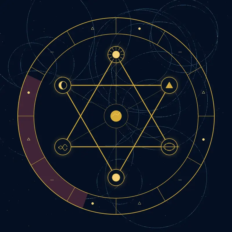 六星命理の六芒星と十二年周期を示す図